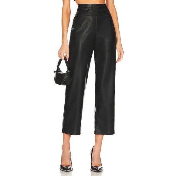 Blank NYC Pants - BLANKNYC The Baxter New Habit Faux Leather Cropped Pants Black Multiple Sizes